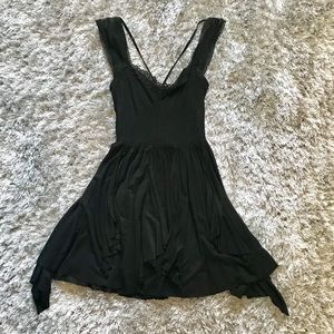 Free people black lace strap dress